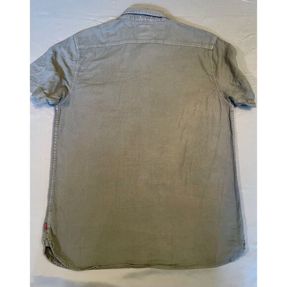 Levi Shirt Men Size XL Gray Short Sleeve Stretch Button Up - Picture 2 of 8